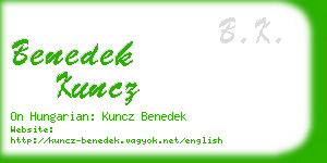 benedek kuncz business card